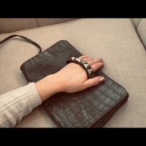 Faux Crocodile Clutch Studded Purse